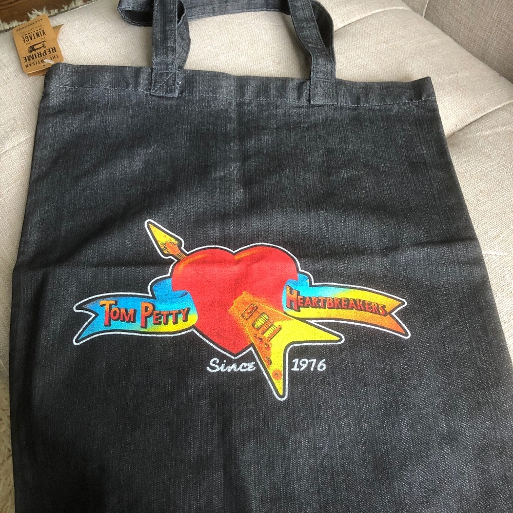 NWT Tom Petty and the Heartbreakers Classic Logo Denim Tote
